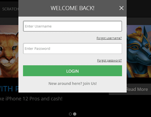 green play login page