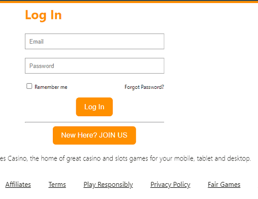SlotHeroes l Kerching login page