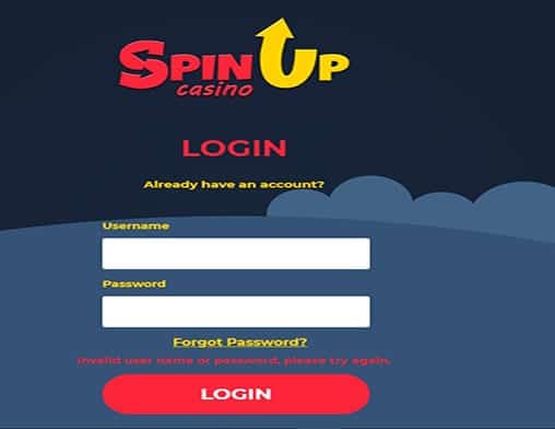 Spinup Casino login