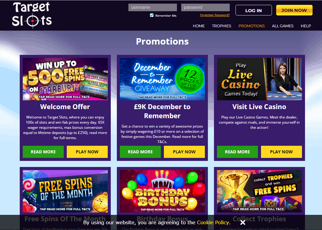 Target Slots Promotions