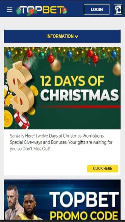 Top Bet promo mobile