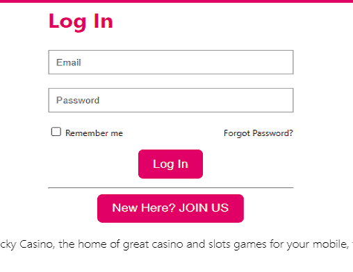 Kerching login page