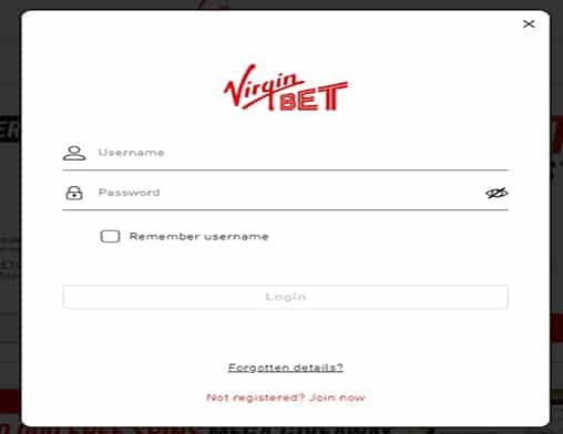 Virgin Bet login 