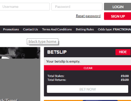 black Type Login black Type Login
