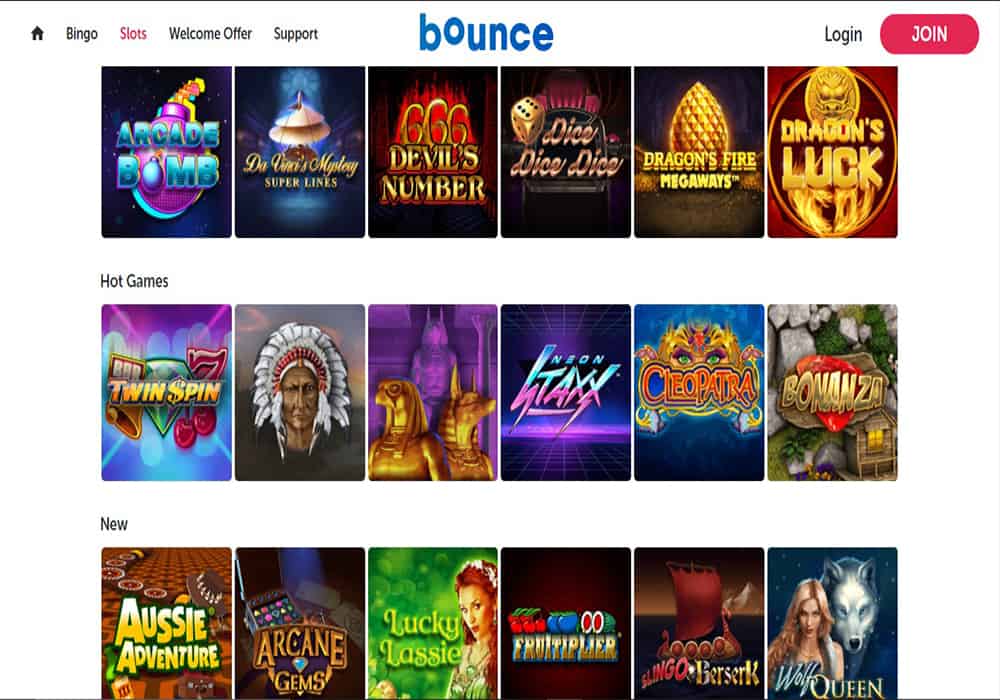 888 Casino games page
