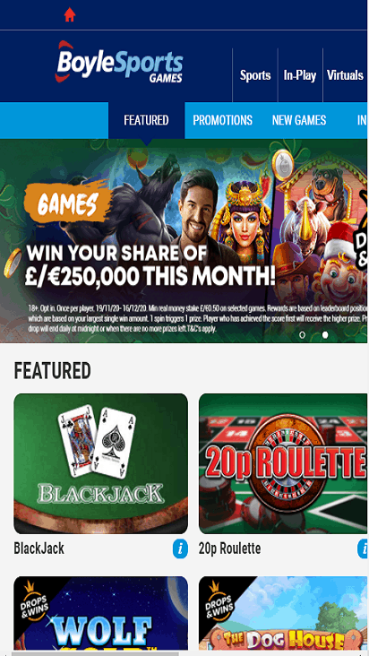 boyle sports game mobile