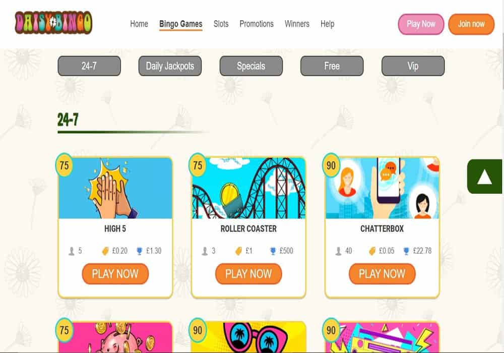 daisy bingo game 888 Casino games page