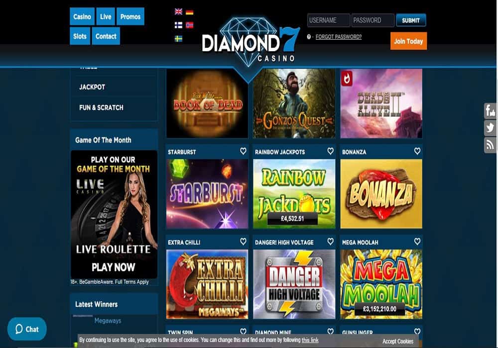 Dream Vegas games page