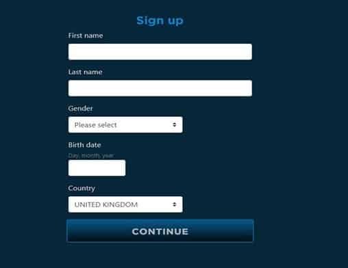 Dream Vegas sign up page