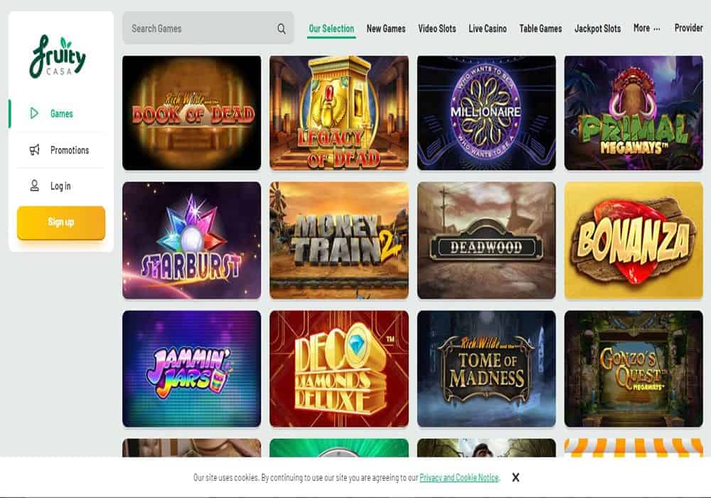 Dream Vegas games page