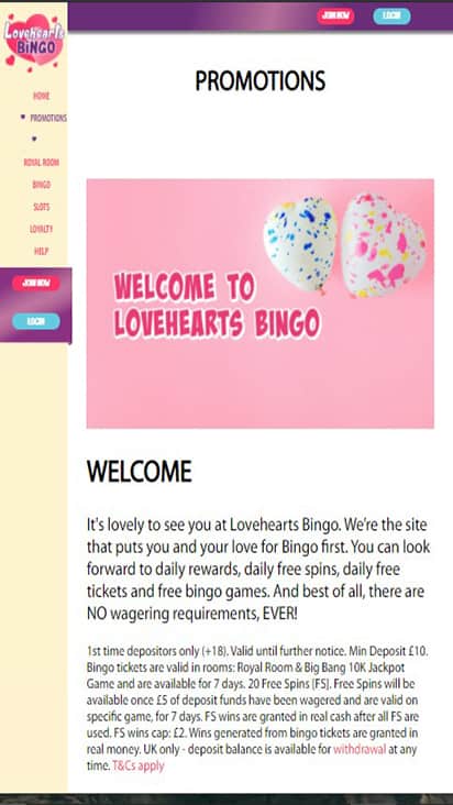 loveheartsbingo promo mobile