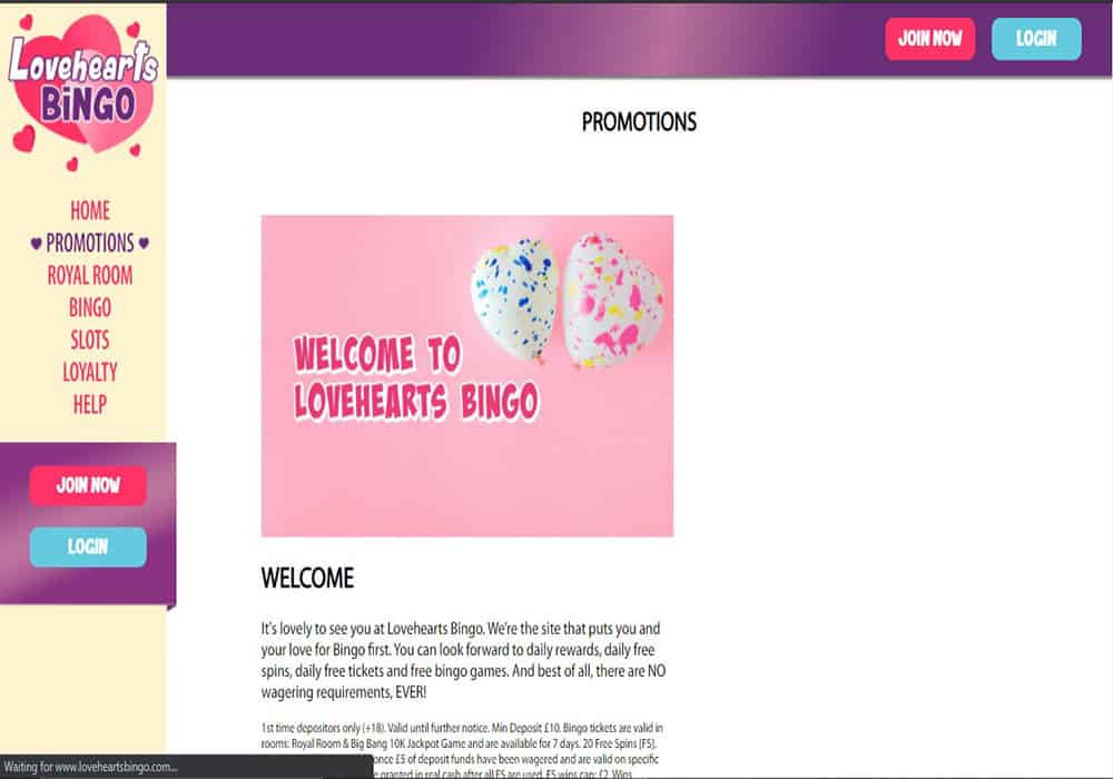 888 Casino promotions page