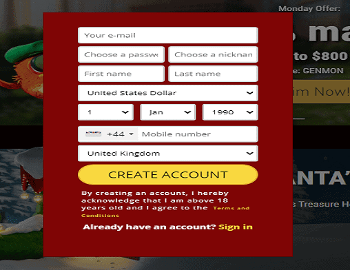 mandarin palace singup grande vegas casino sign up