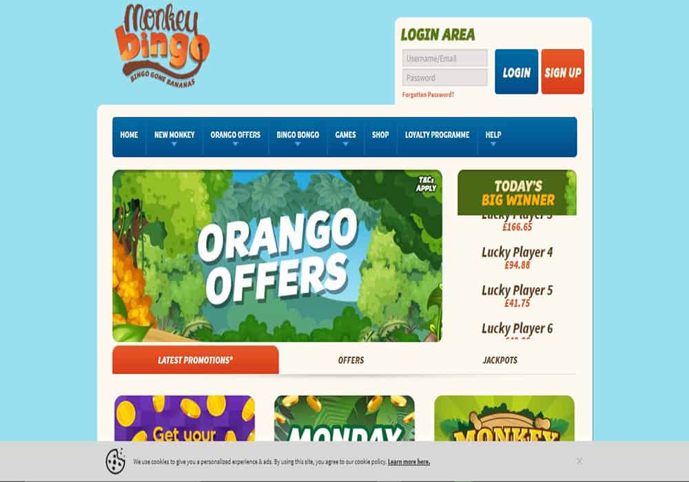 monkeybingo promo 888 Casino promotions page