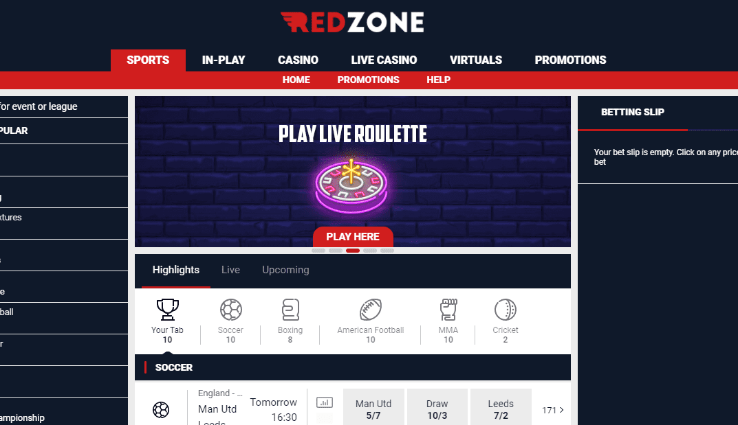 redzone sports home