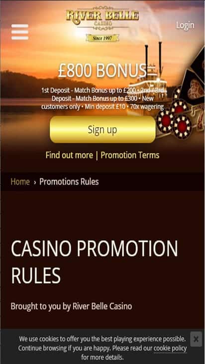 riverbellecasino promo mobile