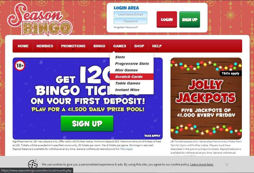 season bingo home 888 Casino logo