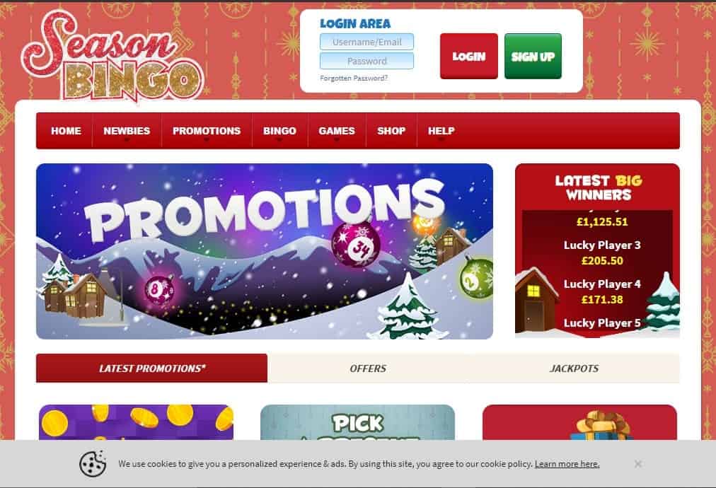 season bingo pomo 888 Casino promotions page