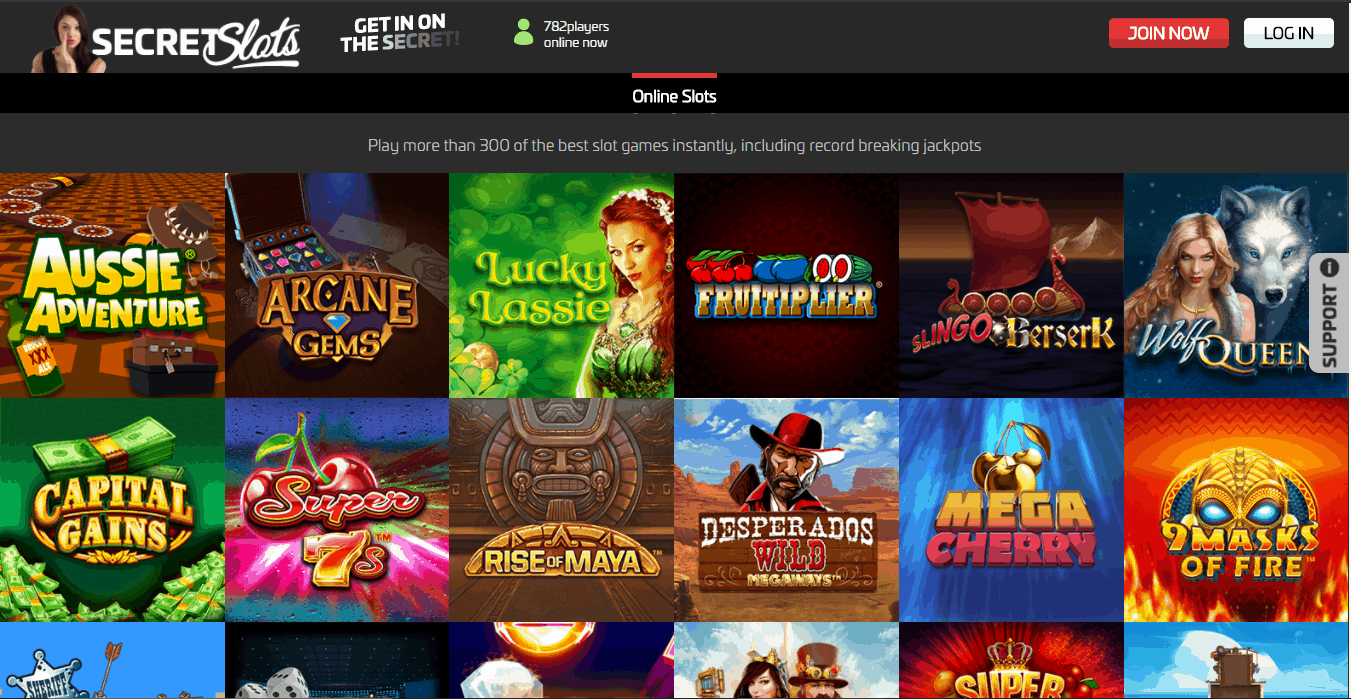 secretslots game 888 Casino games page