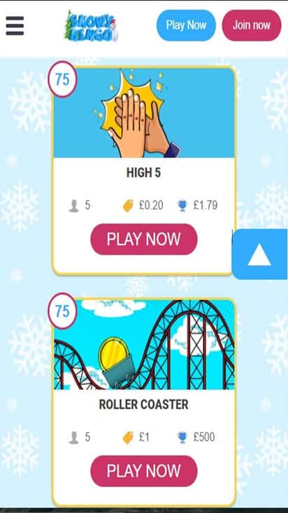 snowy bingo game mboile
