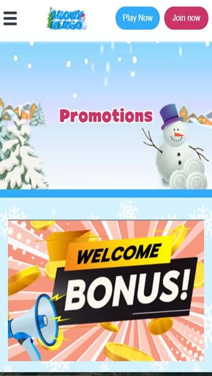 snowy bingo promo mobile