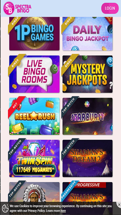 spectra bingo game molbile