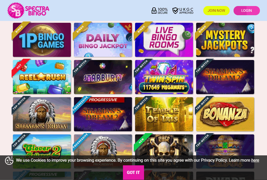 888 Casino games page