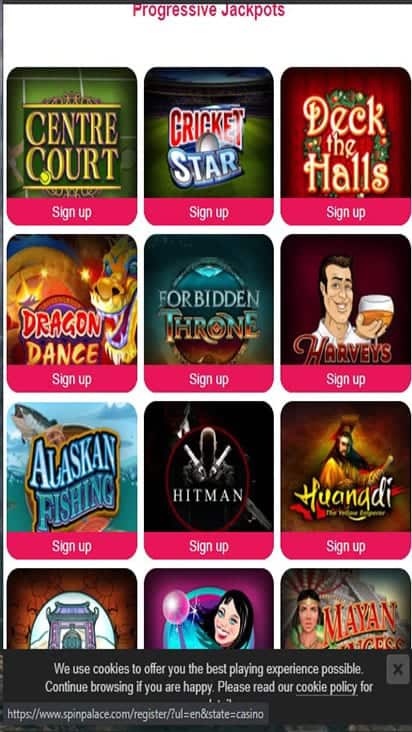 spin palace game mobile