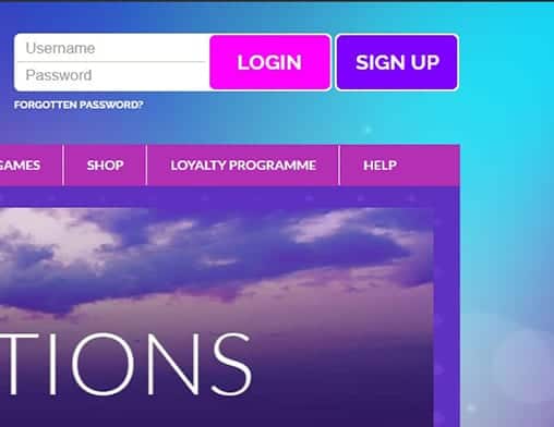 888 Casino login page