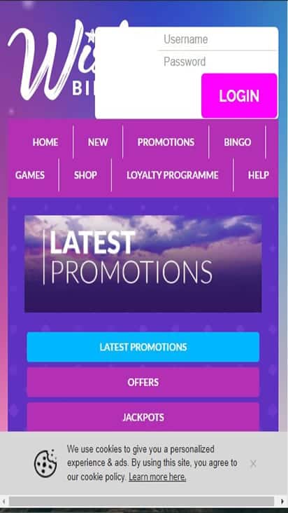 wish bingo promo mobile