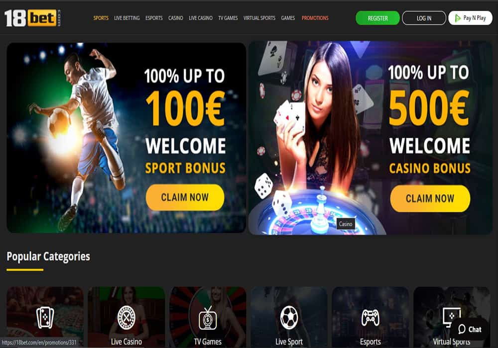 18 Bet home bet clic 480 image
