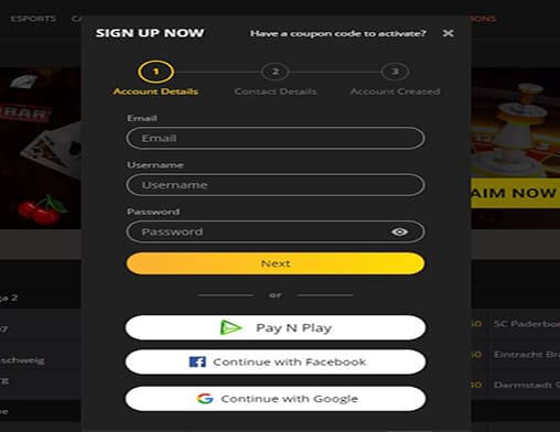 18 Bet signup bet clic sign up