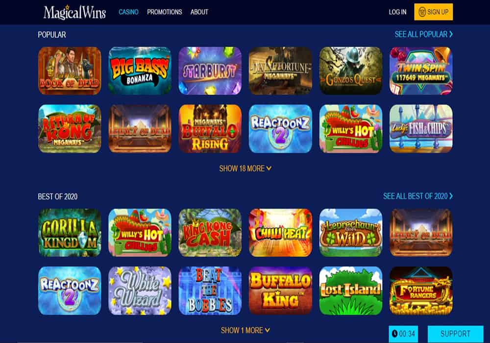 Magical Wins game slots rush games