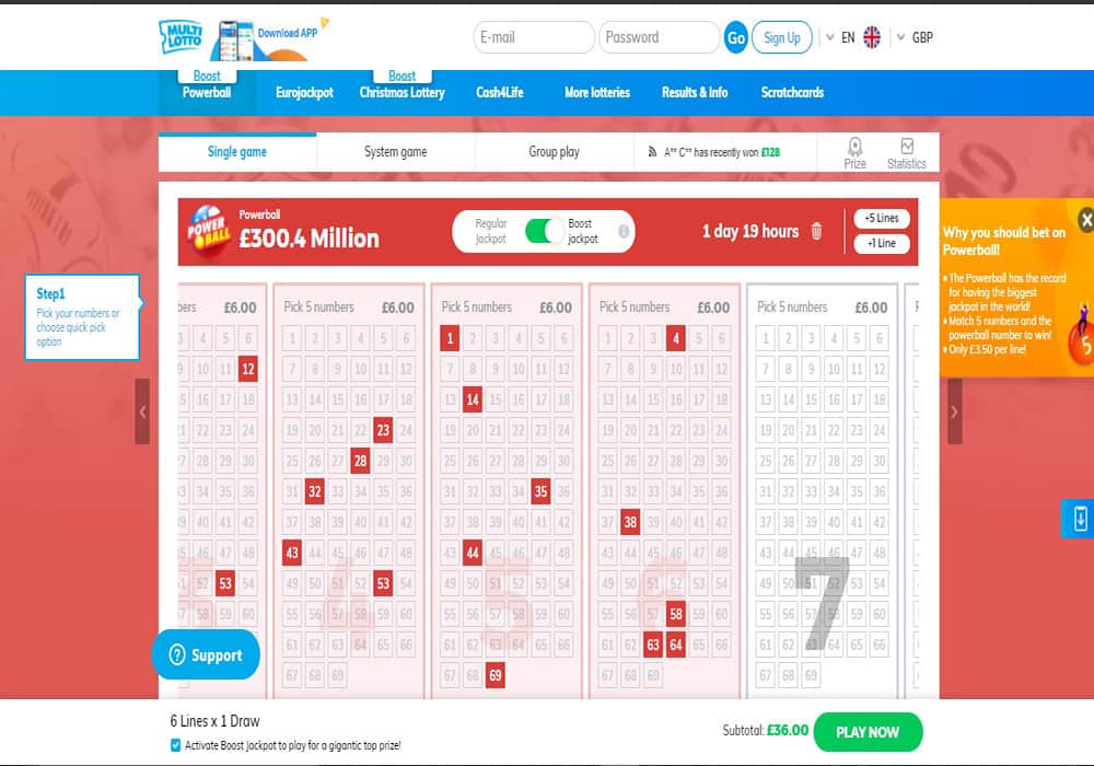 Multi Lotto promo Buzz Bingo promotions page