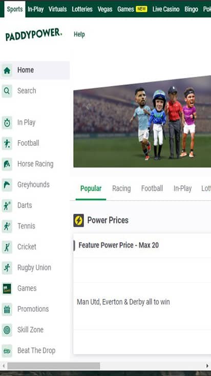 Paddy Power home mobile