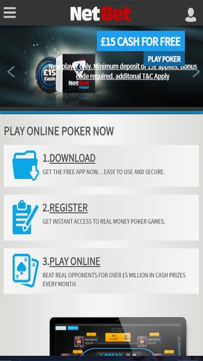 Poker NetBet home mobile