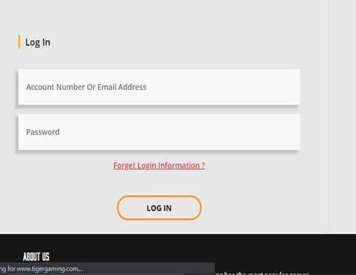 Tiger Gaming login Tiger Gaming login