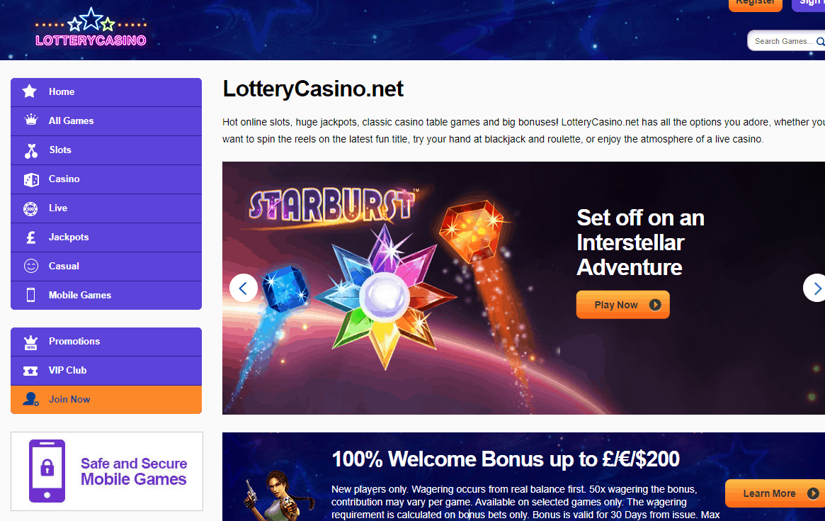lottery casino home