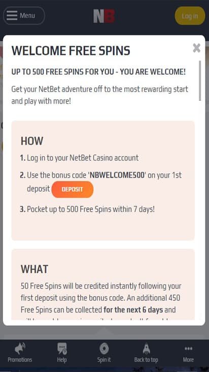 Casino NetBet promo mobile