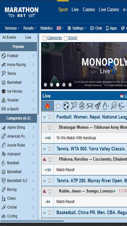 Marathon Bet home mobile Marathon Bet home mobile