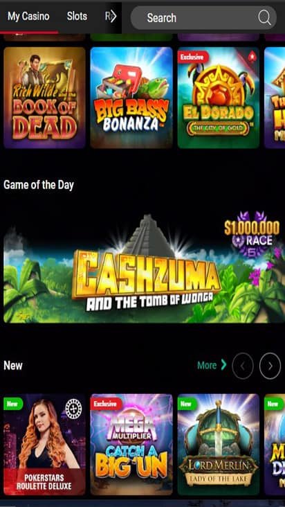 Pokerstars Casino UK game mobile