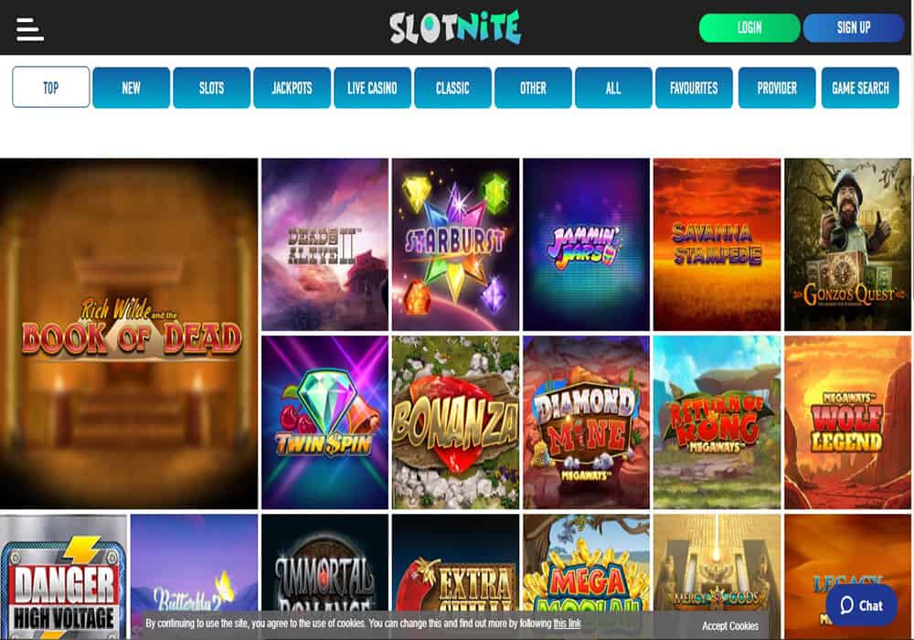 Slotnite game Dream Vegas games page