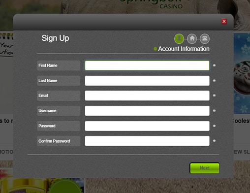 Buzz Bingo sign up page