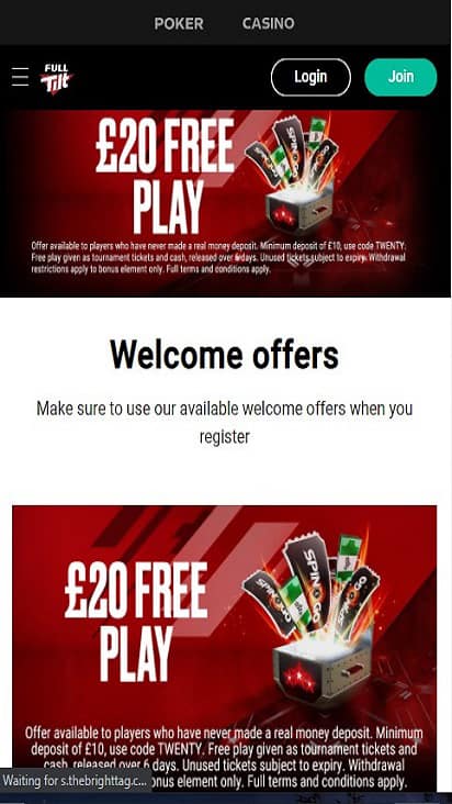 UK Full Tilt home mobile