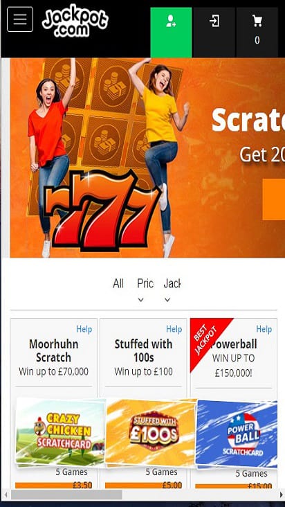 UK Jackpot promo mobile