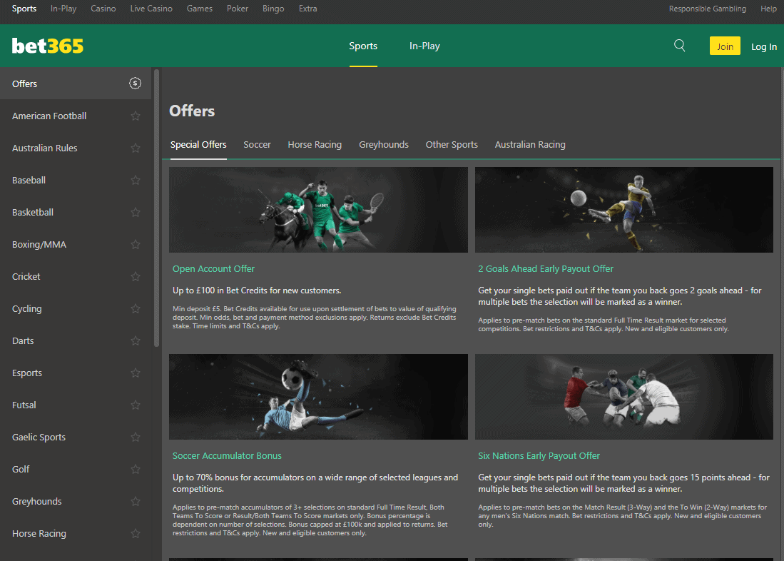bet 365 promotions
