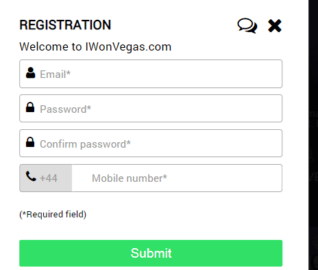 i won vegas sign up