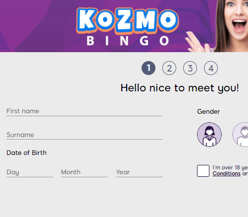 kozmo bingo sign up