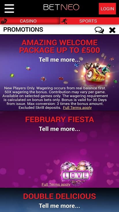 Bet neo promotions page Bet neo promotions page