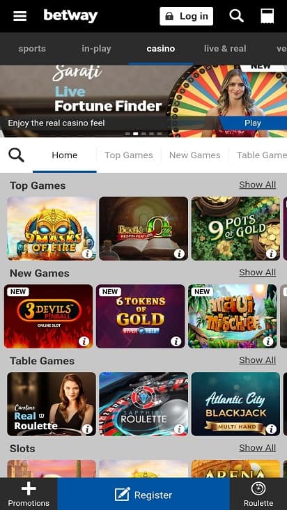 Bet way games page